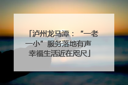 泸州龙马潭：“一老一小”服务落地有声 幸福生活近在咫尺