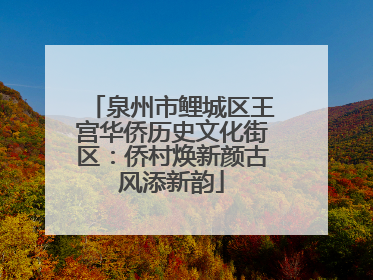 泉州市鲤城区王宫华侨历史文化街区：侨村焕新颜古风添新韵