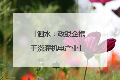 泗水：政银企携手浇灌机电产业