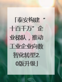 泰安构建“十百千万”企业梯队，推动工业企业向数智化转型2.0版升级