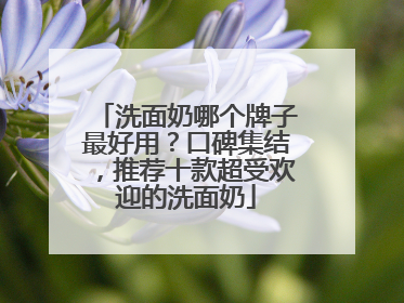 洗面奶哪个牌子最好用？口碑集结，推荐十款超受欢迎的洗面奶
