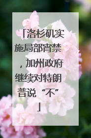 洛杉矶实施局部宵禁，加州政府继续对特朗普说“不”
