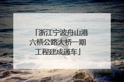 浙江宁波舟山港六横公路大桥一期工程建成通车