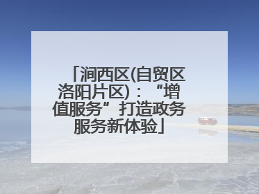 涧西区(自贸区洛阳片区)：“增值服务”打造政务服务新体验