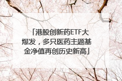 港股创新药ETF大爆发，多只医药主题基金净值再创历史新高