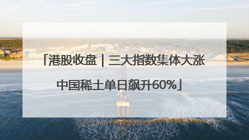 港股收盘｜三大指数集体大涨 中国稀土单日飙升60%