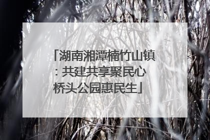 湖南湘潭楠竹山镇：共建共享聚民心 桥头公园惠民生