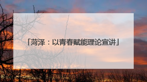 菏泽：以青春赋能理论宣讲