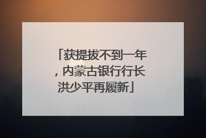 获提拔不到一年，内蒙古银行行长洪少平再履新