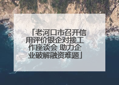老河口市召开信用评价银企对接工作座谈会 助力企业破解融资难题