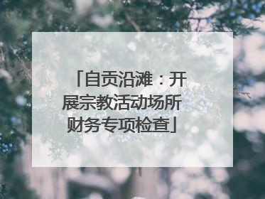 自贡沿滩：开展宗教活动场所财务专项检查