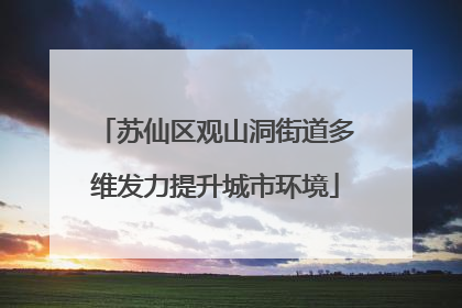 苏仙区观山洞街道多维发力提升城市环境