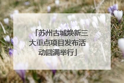 苏州古城焕新三大重点项目发布活动圆满举行