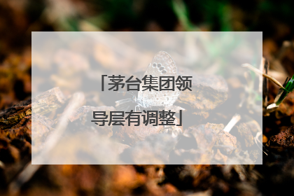 茅台集团领导层有调整