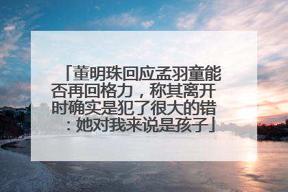 董明珠回应孟羽童能否再回格力，称其离开时确实是犯了很大的错：她对我来说是孩子