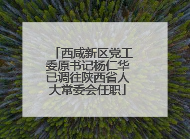 西咸新区党工委原书记杨仁华已调往陕西省人大常委会任职