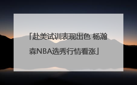 赴美试训表现出色 杨瀚森NBA选秀行情看涨