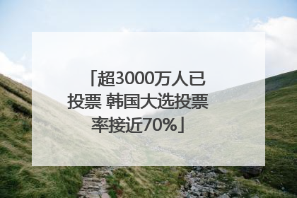 超3000万人已投票 韩国大选投票率接近70%