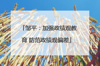 邹平：加强政绩观教育 防范政绩观偏差