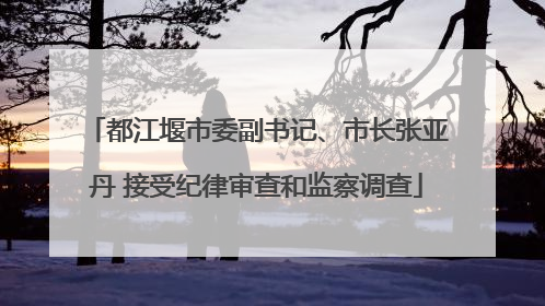 都江堰市委副书记、市长张亚丹 接受纪律审查和监察调查