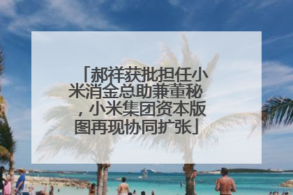 郝祥获批担任小米消金总助兼董秘，小米集团资本版图再现协同扩张