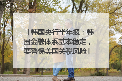 韩国央行半年报：韩国金融体系基本稳定，要警惕美国关税风险