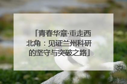 青春华章·重走西北角：见证兰州科研的坚守与突破之路