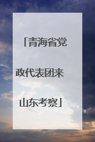 青海省党政代表团来山东考察