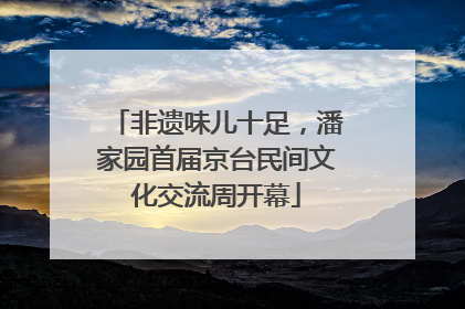 非遗味儿十足，潘家园首届京台民间文化交流周开幕