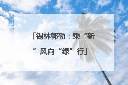 锡林郭勒：乘“新”风向“绿”行