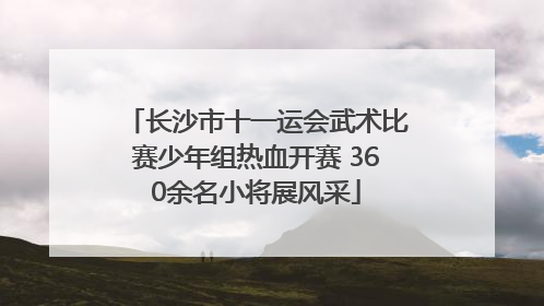 长沙市十一运会武术比赛少年组热血开赛 360余名小将展风采
