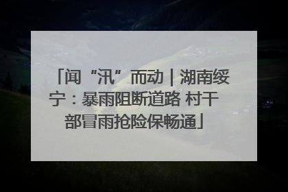 闻“汛”而动｜湖南绥宁：暴雨阻断道路 村干部冒雨抢险保畅通