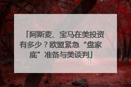 阿斯麦、宝马在美投资有多少？欧盟紧急“盘家底”准备与美谈判