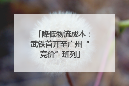 降低物流成本：武铁首开至广州“竞价”班列