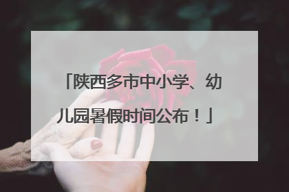 陕西多市中小学、幼儿园暑假时间公布！