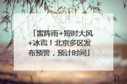 雷阵雨+短时大风+冰雹！北京多区发布预警，预计时间