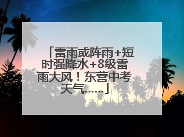 雷雨或阵雨+短时强降水+8级雷雨大风！东营中考天气……