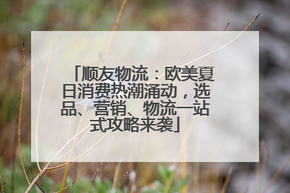 顺友物流：欧美夏日消费热潮涌动，选品、营销、物流一站式攻略来袭