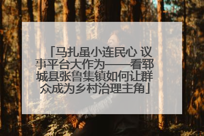马扎虽小连民心 议事平台大作为——看郓城县张鲁集镇如何让群众成为乡村治理主角