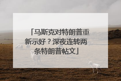 马斯克对特朗普重新示好？深夜连转两条特朗普帖文