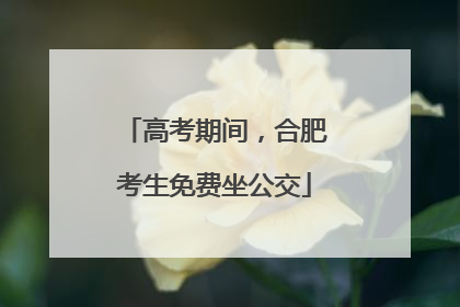 高考期间，合肥考生免费坐公交