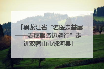 黑龙江省“名医走基层——志愿服务边疆行”走进双鸭山市饶河县
