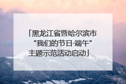 黑龙江省暨哈尔滨市“我们的节日·端午”主题示范活动启动