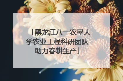 黑龙江八一农垦大学农业工程科研团队助力春耕生产