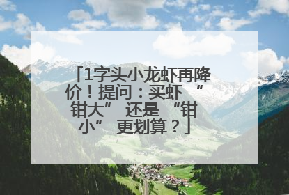 1字头小龙虾再降价！提问：买虾 “钳大” 还是 “钳小” 更划算？