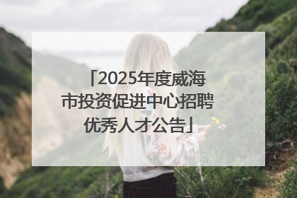 2025年度威海市投资促进中心招聘优秀人才公告