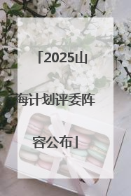 2025山海计划评委阵容公布
