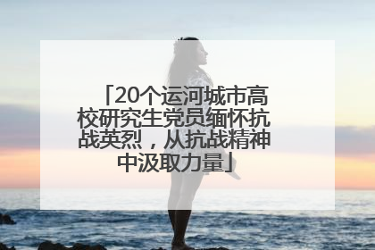 20个运河城市高校研究生党员缅怀抗战英烈，从抗战精神中汲取力量