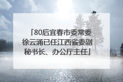 80后宜春市委常委徐云涌已任江西省委副秘书长、办公厅主任