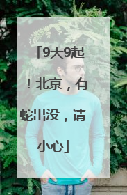9天9起！北京，有蛇出没，请小心